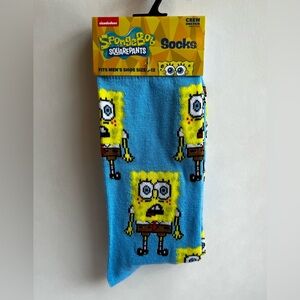 SPONGE BOB Nickelodeon Blue Yellow Socks Unisex new NWT